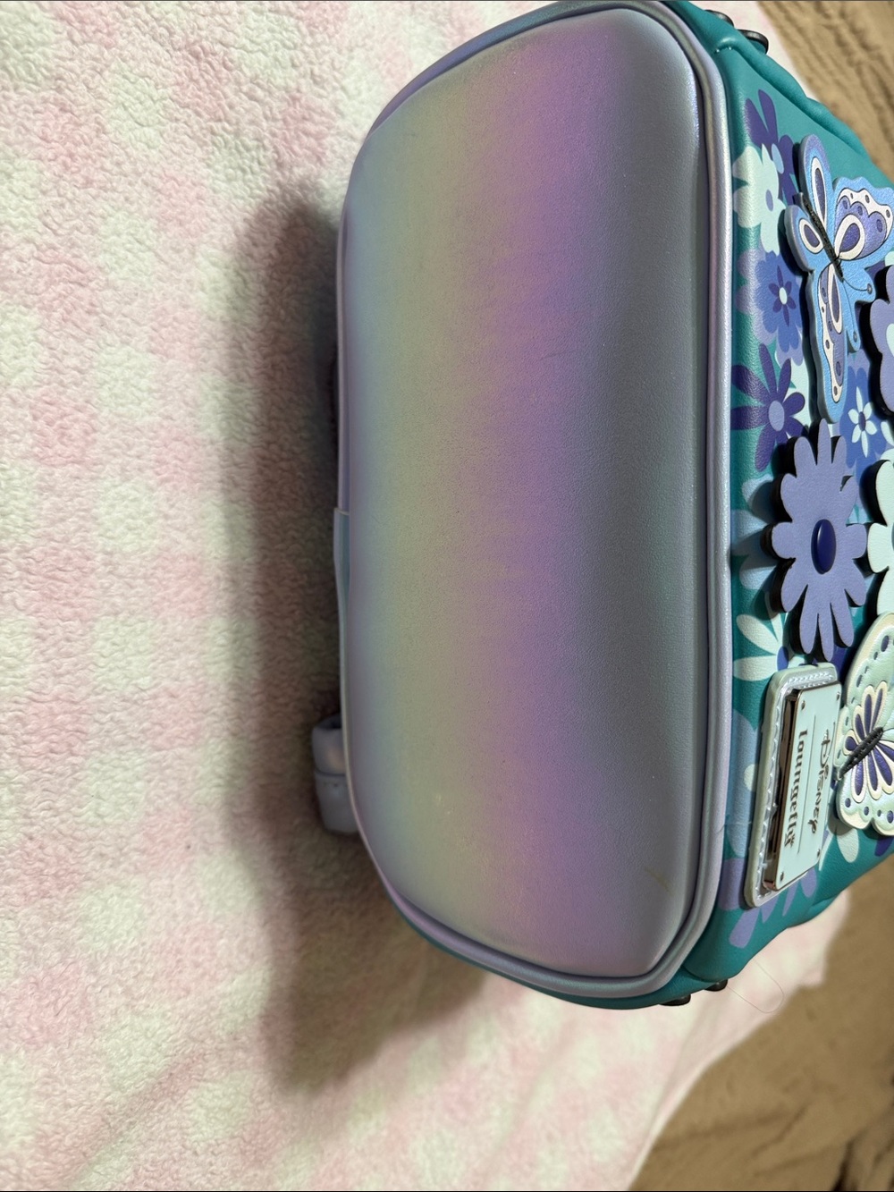 Loungefly Eeyore Floral Butterfly Mini Backpack - Teal & Lavender - Picture 2 of 11